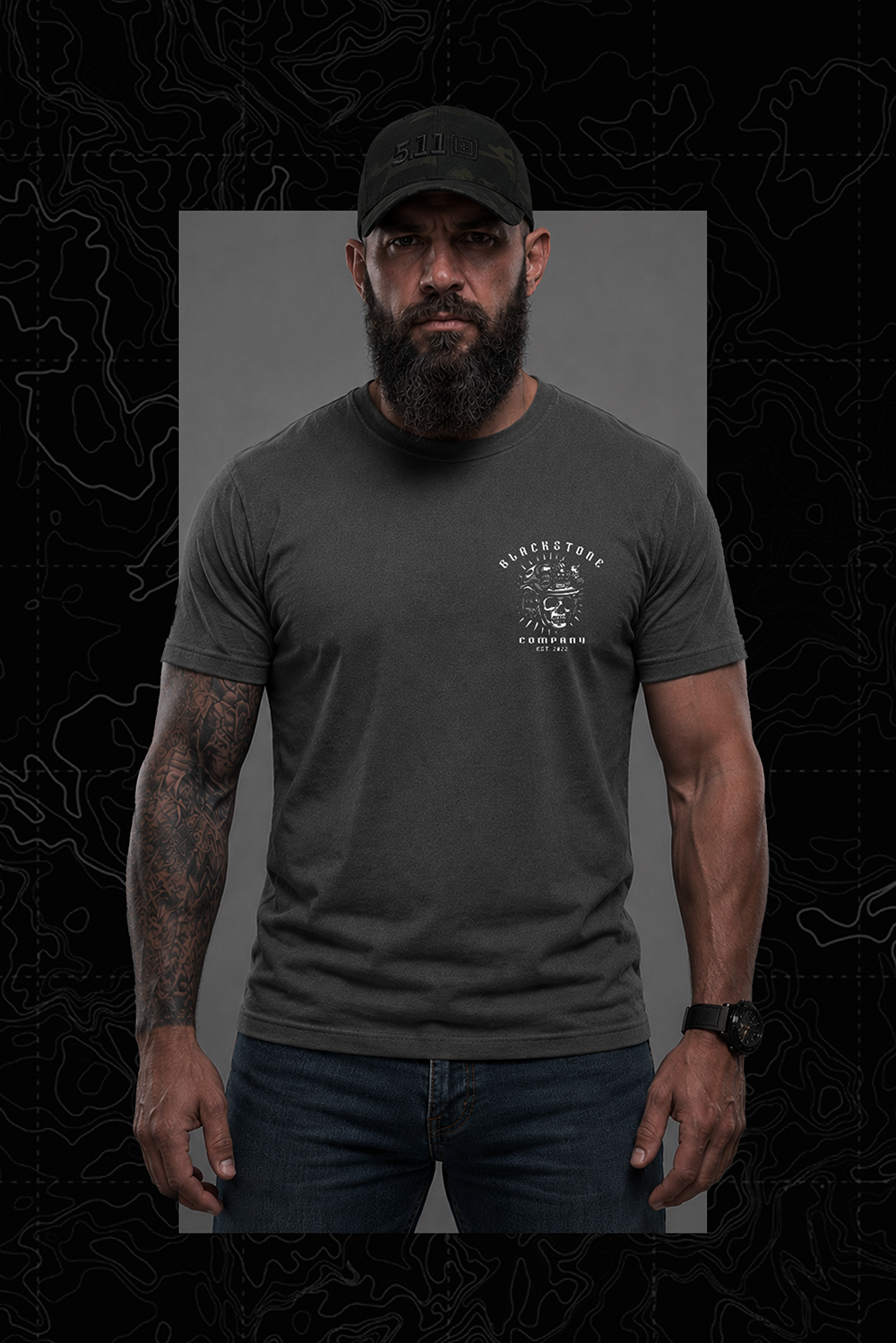 WASHED SERIES - T-SHIRT BKST COMPANY - CINZA CHUMBO