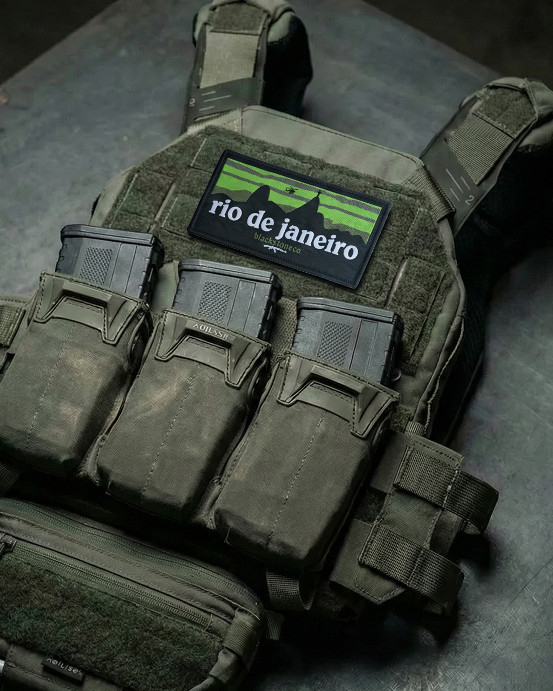 Patch RJ Tactical bordado com velcro Blackstone Brasil