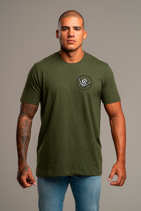 T-SHIRT DEATH BEFORE DISHONOR VERDE OLIVA