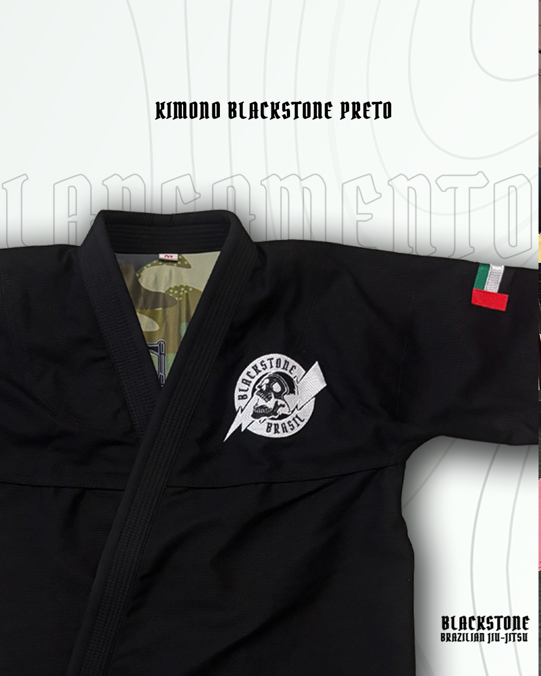 KIMONO TRANÇADO BLACKSTONE PRETO