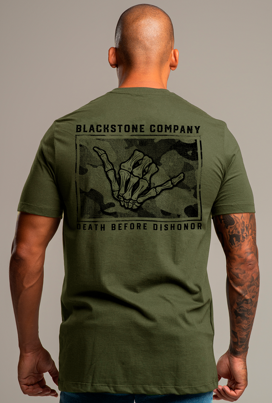T-SHIRT DEATH BEFORE DISHONOR VERDE