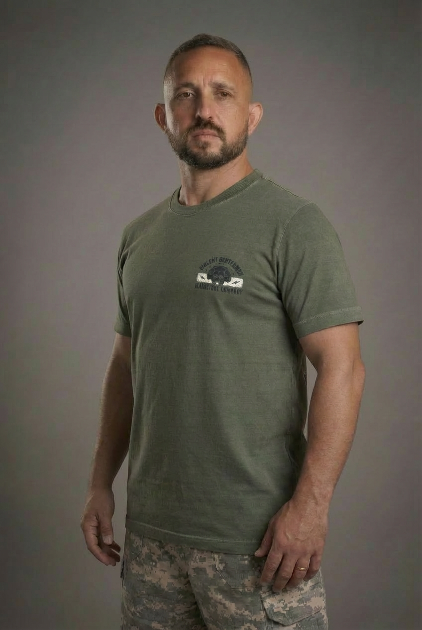 WASHED SERIES - T-SHIRT VIOLENT GENTLEMEN - VERDE ESTONADA